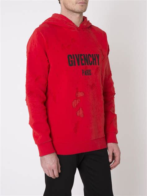 givenchy destroyed hoodie red|reversible givenchy black hoodie.